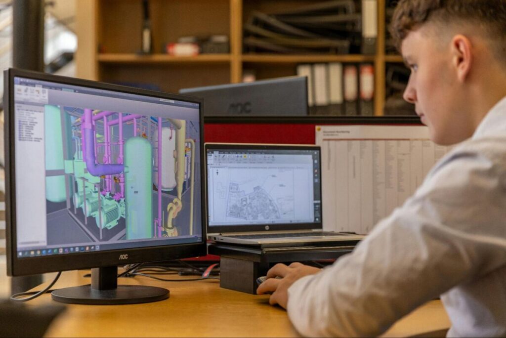 Offshore bim specialist working revit model